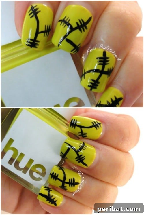 Frankenstein Monster Skin Nail Art