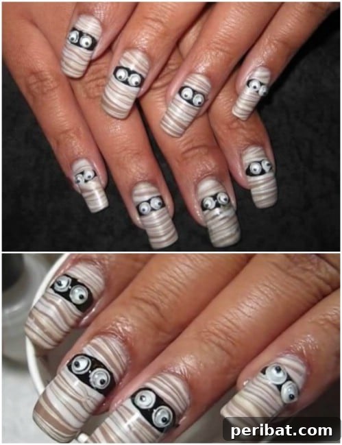 Mummy Water Marble Nails