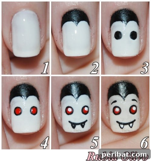 DIY Whimsical Vampire Nail Art 