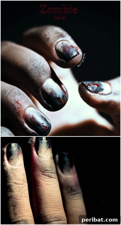 Creepy DIY Zombie Nails