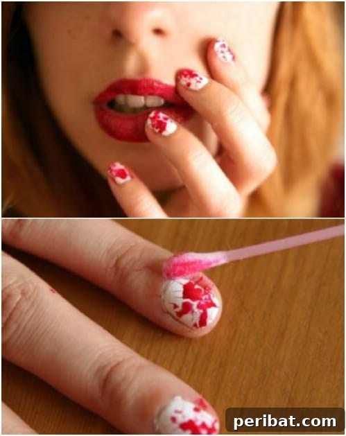 DIY Blood Splatter Nails