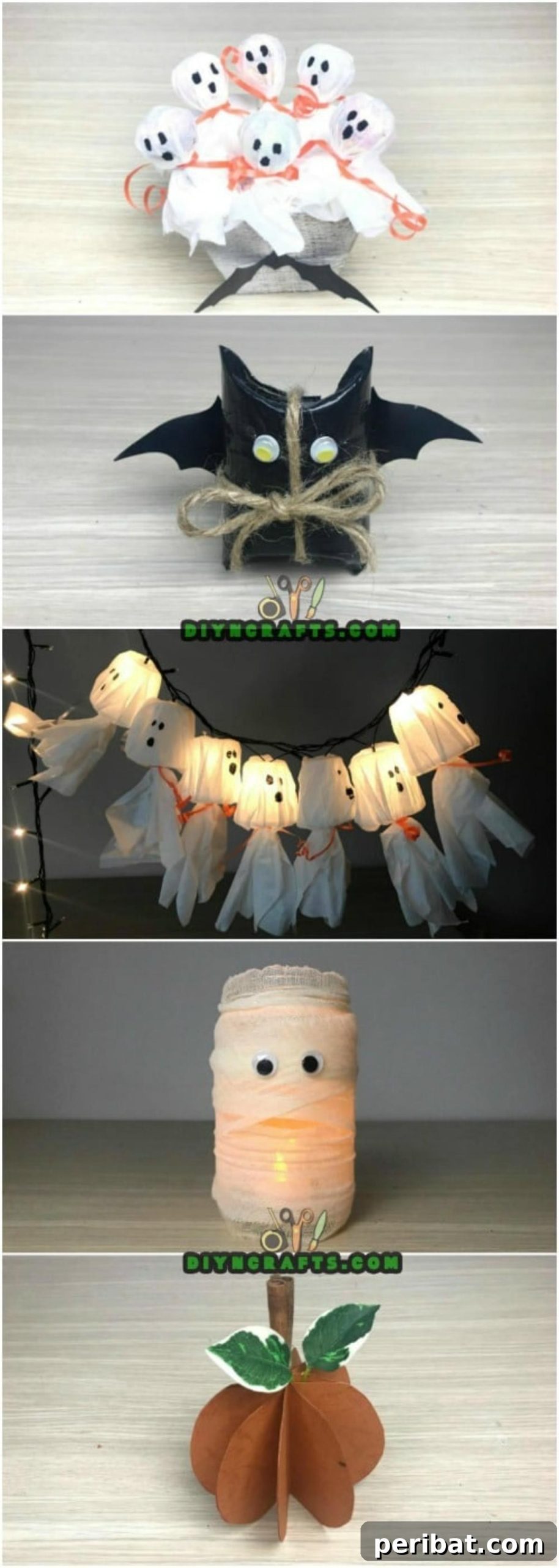 How to Make 5 Spooky Halloween Decorations Out of Simple, Cheap Supplies collage