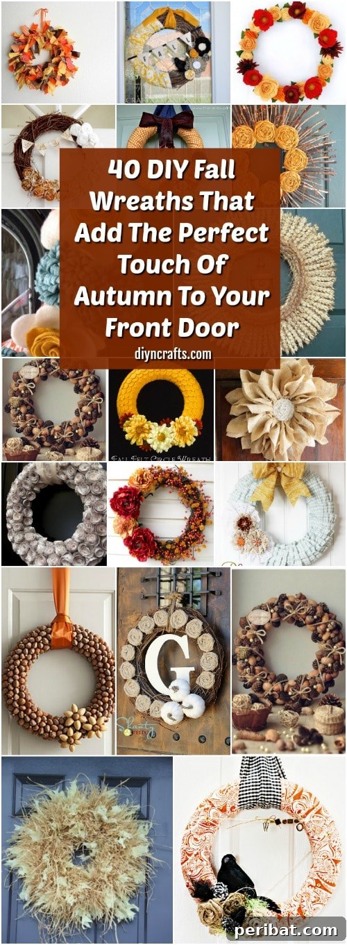 40+ DIY Fall Wreaths to Perfectly Deck Your Front Door for Autumn 2 40 DIY Fall Wreaths That Add The Perfect Touch Of Autumn To Your Front Door