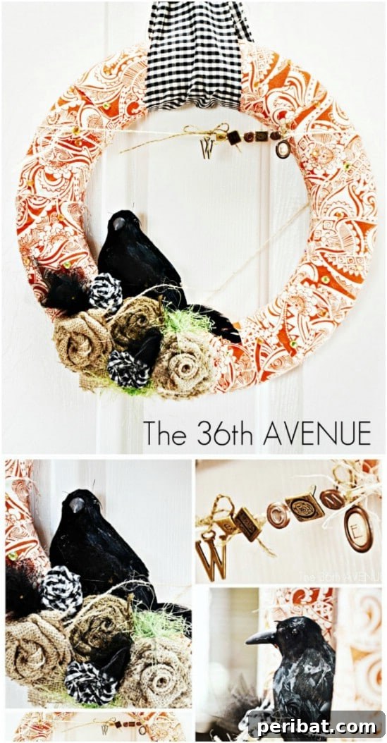 40+ DIY Fall Wreaths to Perfectly Deck Your Front Door for Autumn 18 Fabric Wrapped Welcome Wreath