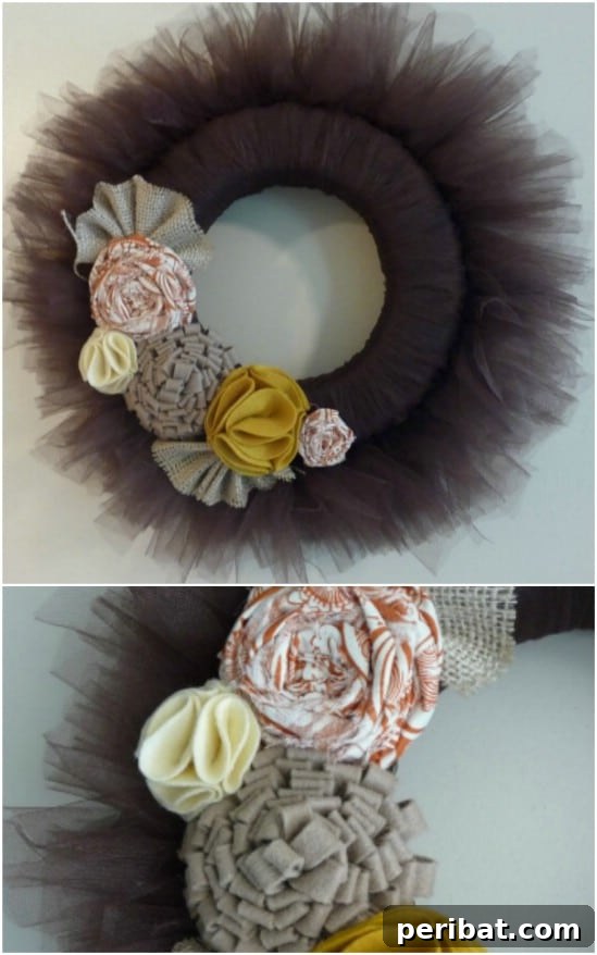 40+ DIY Fall Wreaths to Perfectly Deck Your Front Door for Autumn 19 DIY Frilly Tulle Fall Wreath