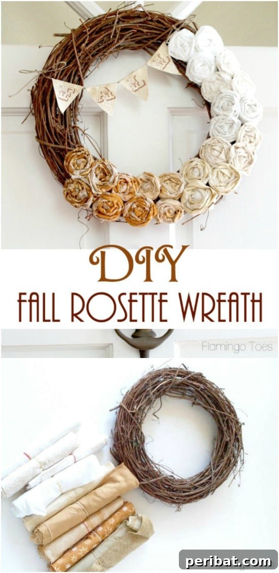 40+ DIY Fall Wreaths to Perfectly Deck Your Front Door for Autumn 25 DIY Ombre Rosette Grapevine Wreath