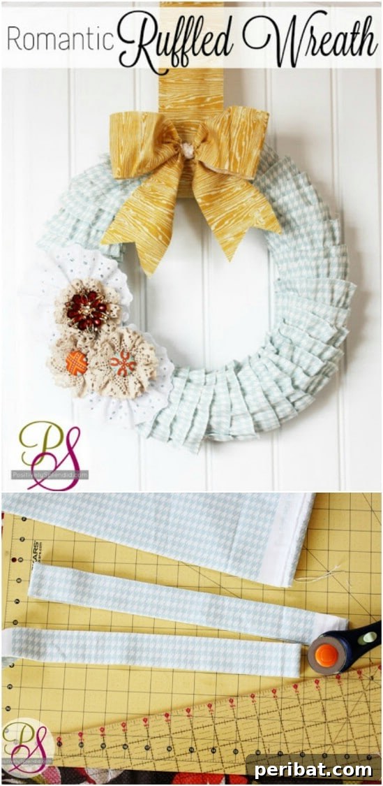 40+ DIY Fall Wreaths to Perfectly Deck Your Front Door for Autumn 27 Romantic Ruffled Fall Wreath