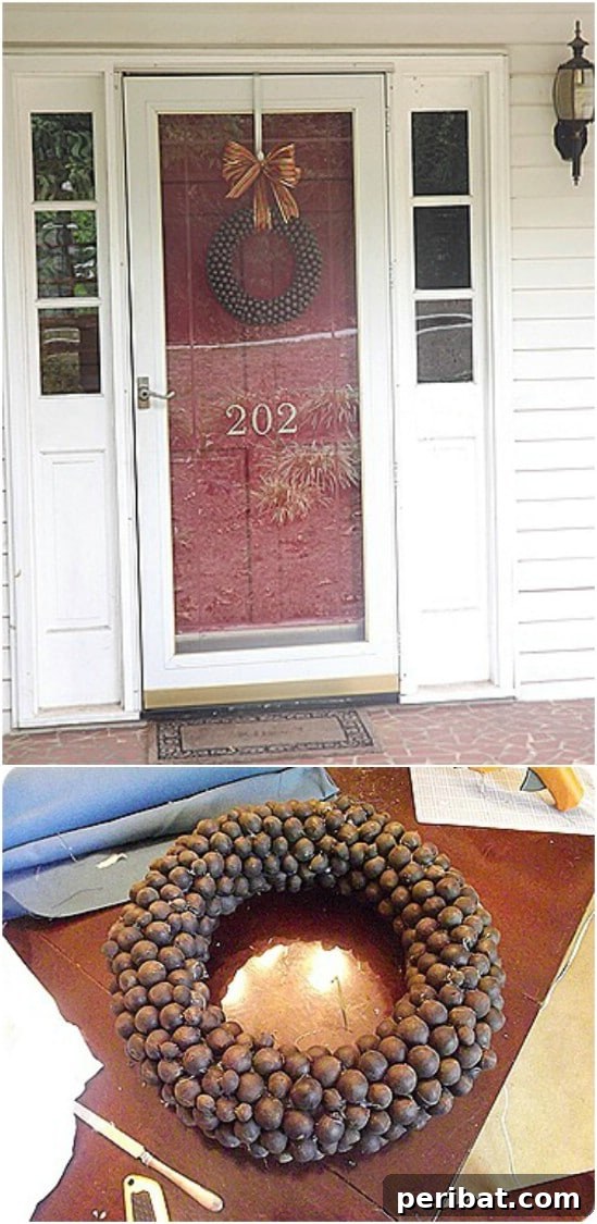 40+ DIY Fall Wreaths to Perfectly Deck Your Front Door for Autumn 28 DIY Fall Walnut Wreath