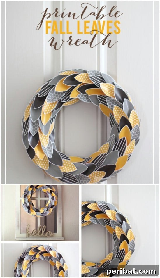 40+ DIY Fall Wreaths to Perfectly Deck Your Front Door for Autumn 31 Fall Leaf Printable Wreath