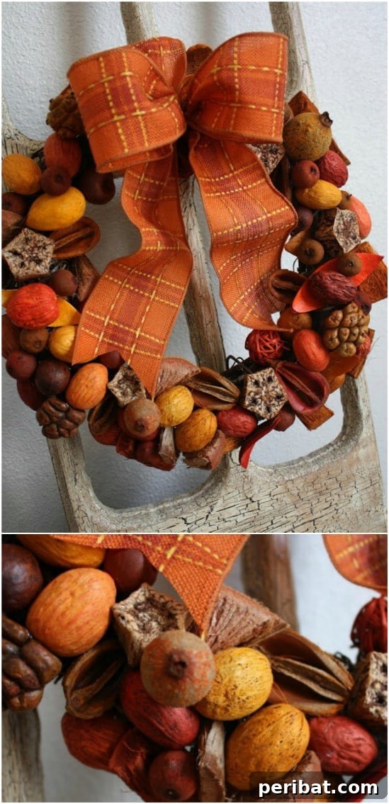 40+ DIY Fall Wreaths to Perfectly Deck Your Front Door for Autumn 41 DIY Potpourri Wreath