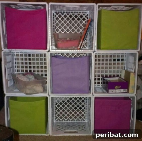 Creative DIY Recycling Bins for Sustainable Home Organization 11 Stackable Milk Crate Recycling Storage - 20 DIY Home Recycling Bins That Help You Organize Your Recyclables