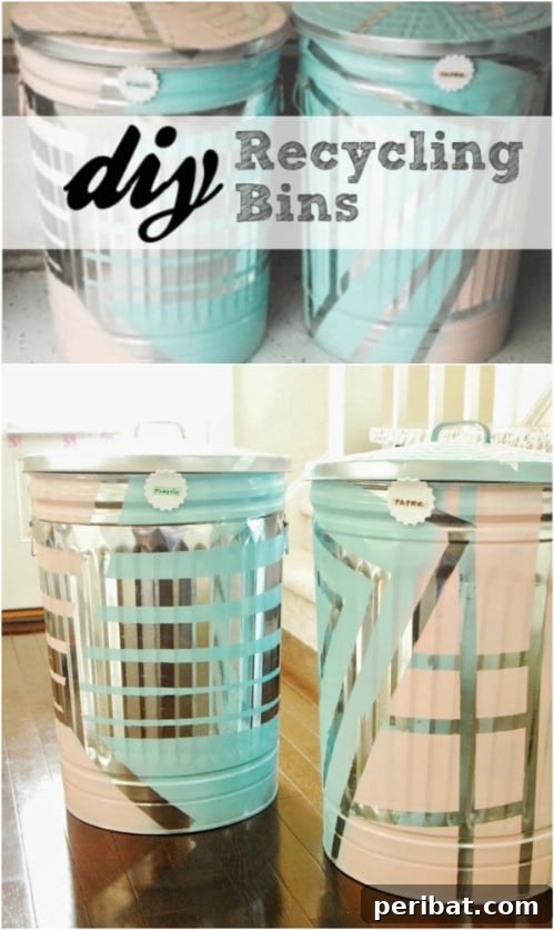 Creative DIY Recycling Bins for Sustainable Home Organization 15 Repurposed Metal Trash Can Recycling - 20 DIY Home Recycling Bins That Help You Organize Your Recyclables