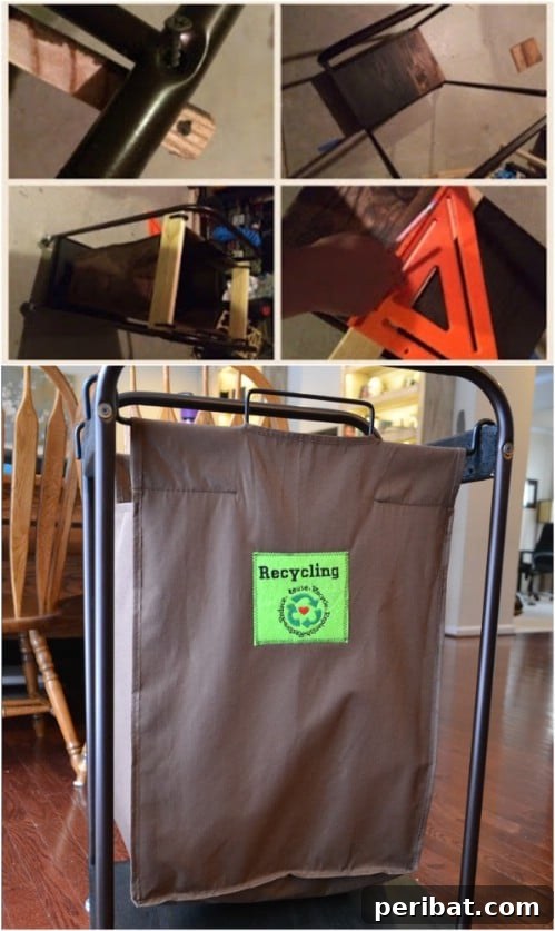 Creative DIY Recycling Bins for Sustainable Home Organization 16 Repurposed Laundry Sorter Recycling Bin - 20 DIY Home Recycling Bins That Help You Organize Your Recyclables