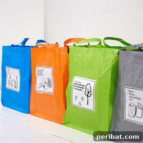 Creative DIY Recycling Bins for Sustainable Home Organization 17 Upcycled Shopping Bag Recycling Bins - 20 DIY Home Recycling Bins That Help You Organize Your Recyclables