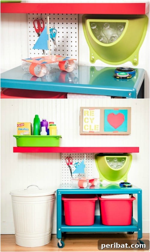 Creative DIY Recycling Bins for Sustainable Home Organization 18 Easy DIY Rolling Recycling Storage - 20 DIY Home Recycling Bins That Help You Organize Your Recyclables