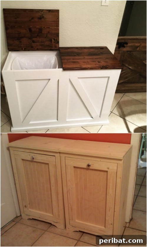 Creative DIY Recycling Bins for Sustainable Home Organization 6 DIY Double Bin Recycling Station - 20 DIY Home Recycling Bins That Help You Organize Your Recyclables