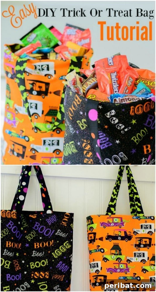 30 Easy & Budget-Friendly DIY Halloween Treat Bag Ideas 16 Easy Trick-Or-Treat Bag - Simple Sewn Halloween Candy Tote