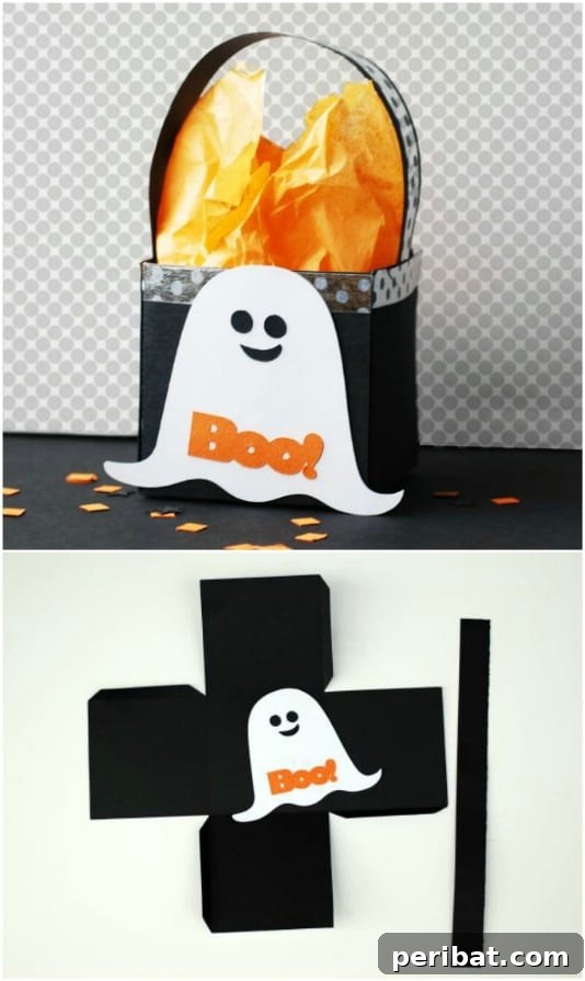 30 Easy & Budget-Friendly DIY Halloween Treat Bag Ideas 20 DIY Ghost Treat Box - Cardstock Halloween Candy Holder
