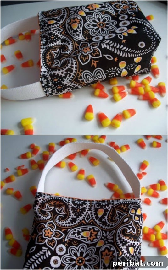 30 Easy & Budget-Friendly DIY Halloween Treat Bag Ideas 3 Upcycled Bandana Trick-Or-Treat Tote - DIY Halloween Trick or Treat Bag Idea