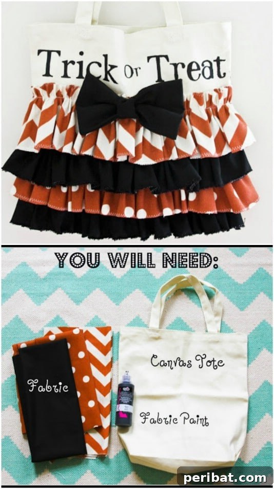 30 Easy & Budget-Friendly DIY Halloween Treat Bag Ideas 24 Simple DIY Ruffled Halloween Candy Tote - Pretty Girls' Treat Bag