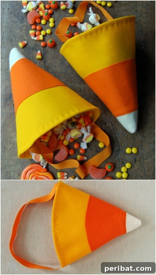 30 Easy & Budget-Friendly DIY Halloween Treat Bag Ideas 5 Easy DIY Candy Corn Bag - Felt Halloween Treat Bag Craft
