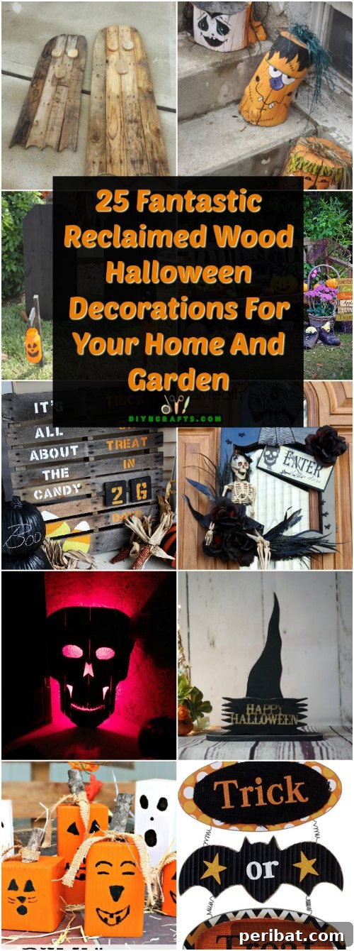 Eco-Chic Spooks: Upcycled Wood Halloween Decorating for Home & Yard 2 Rustic Halloween Decorations