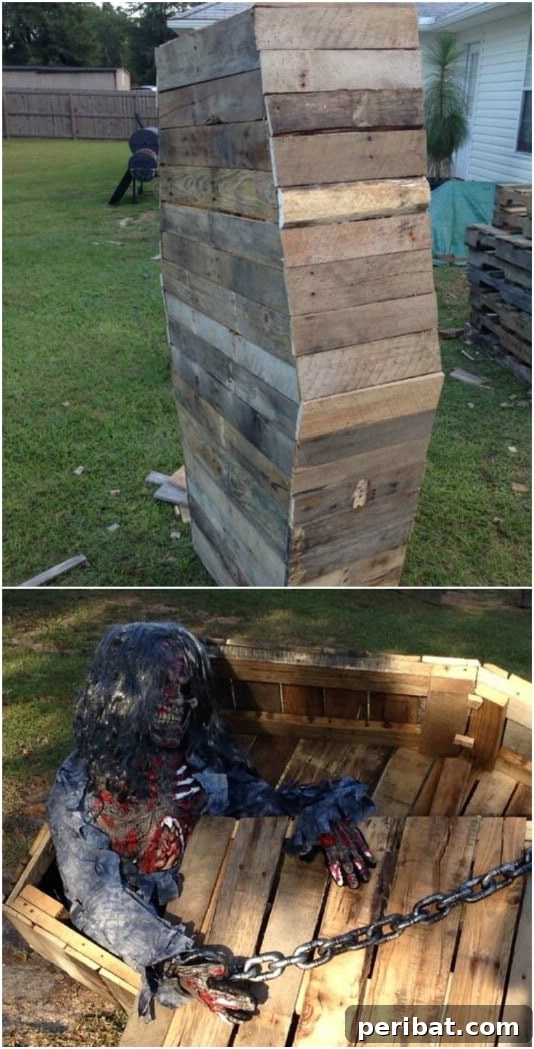 Eco-Chic Spooks: Upcycled Wood Halloween Decorating for Home & Yard 12 Gruesome Walking Dead DIY Coffin - 25 Fantastic Reclaimed Wood Halloween Decorations For Your Home And Garden