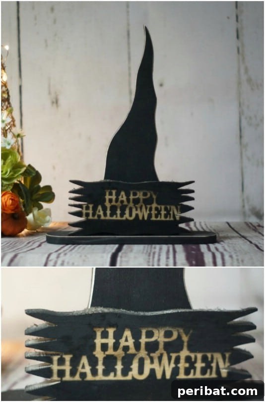 Eco-Chic Spooks: Upcycled Wood Halloween Decorating for Home & Yard 17 Primitive Witches Hat Shelf Sitter - 25 Fantastic Reclaimed Wood Halloween Decorations For Your Home And Garden