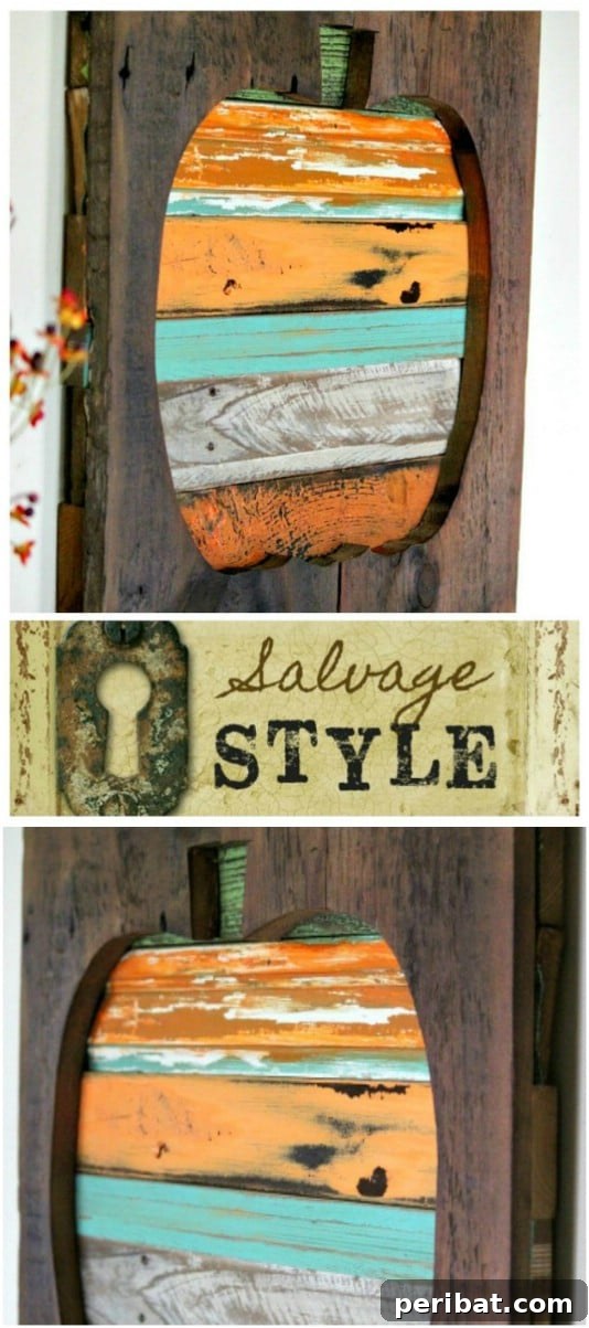 Eco-Chic Spooks: Upcycled Wood Halloween Decorating for Home & Yard 21 3-D Reclaimed Wood Pumpkin Hanging - 25 Fantastic Reclaimed Wood Halloween Decorations For Your Home And Garden