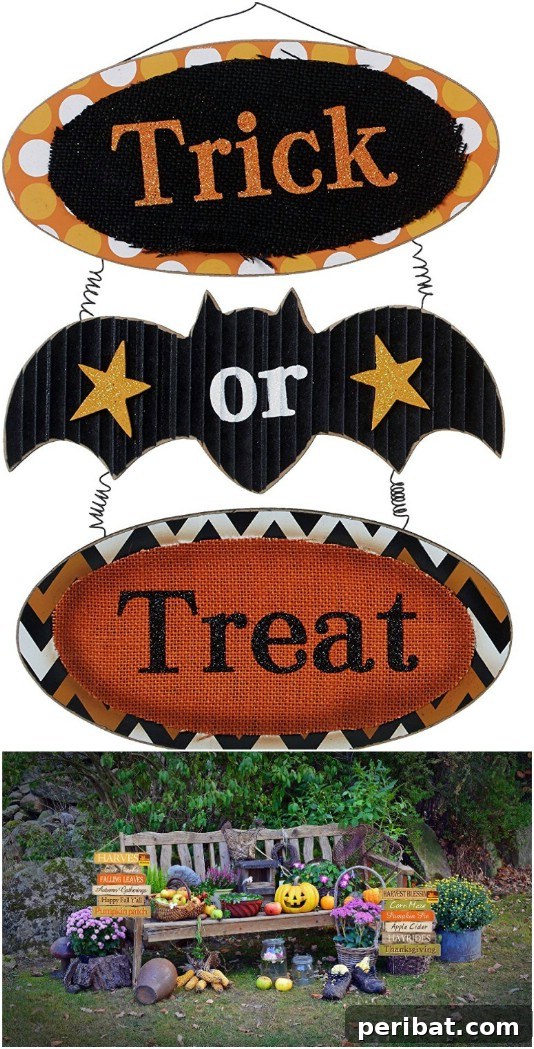 Eco-Chic Spooks: Upcycled Wood Halloween Decorating for Home & Yard 8 Colorful Wooden Halloween Door Signs - 25 Fantastic Reclaimed Wood Halloween Decorations For Your Home And Garden