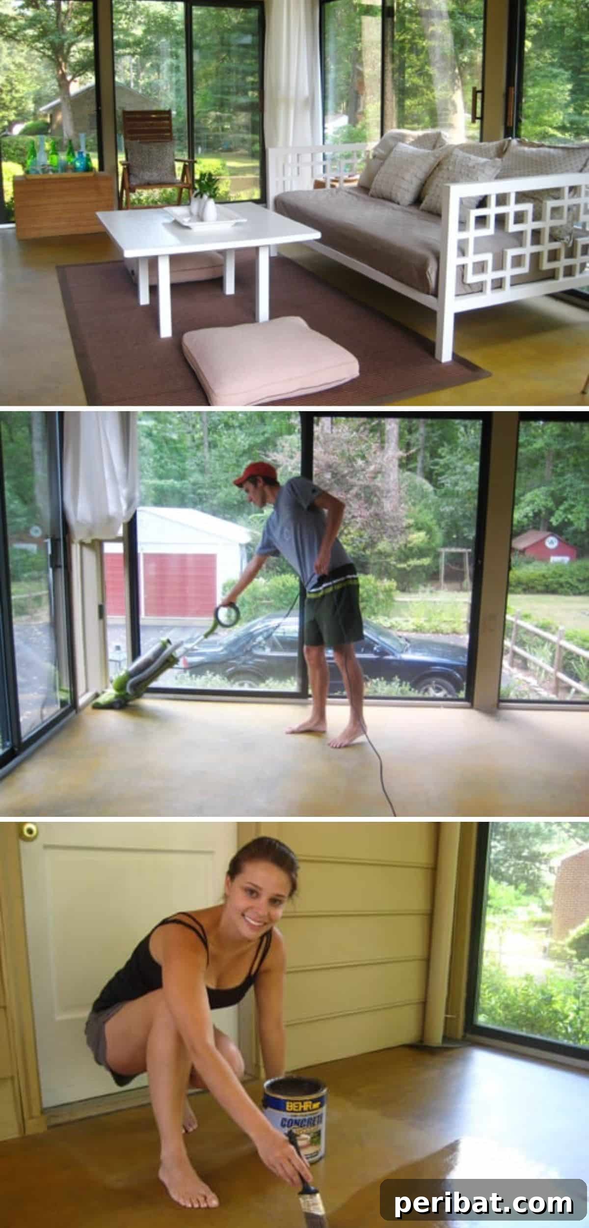 49 Creative Garage Organization Solutions 20 Add Color by Staining Your Concrete Floor compilation.
