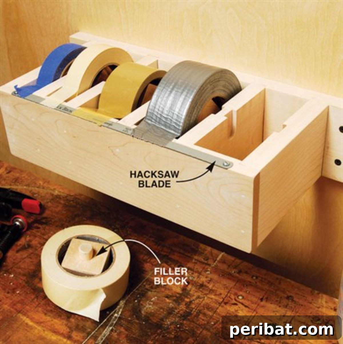 49 Creative Garage Organization Solutions 28 Jumbo tape dispenser.