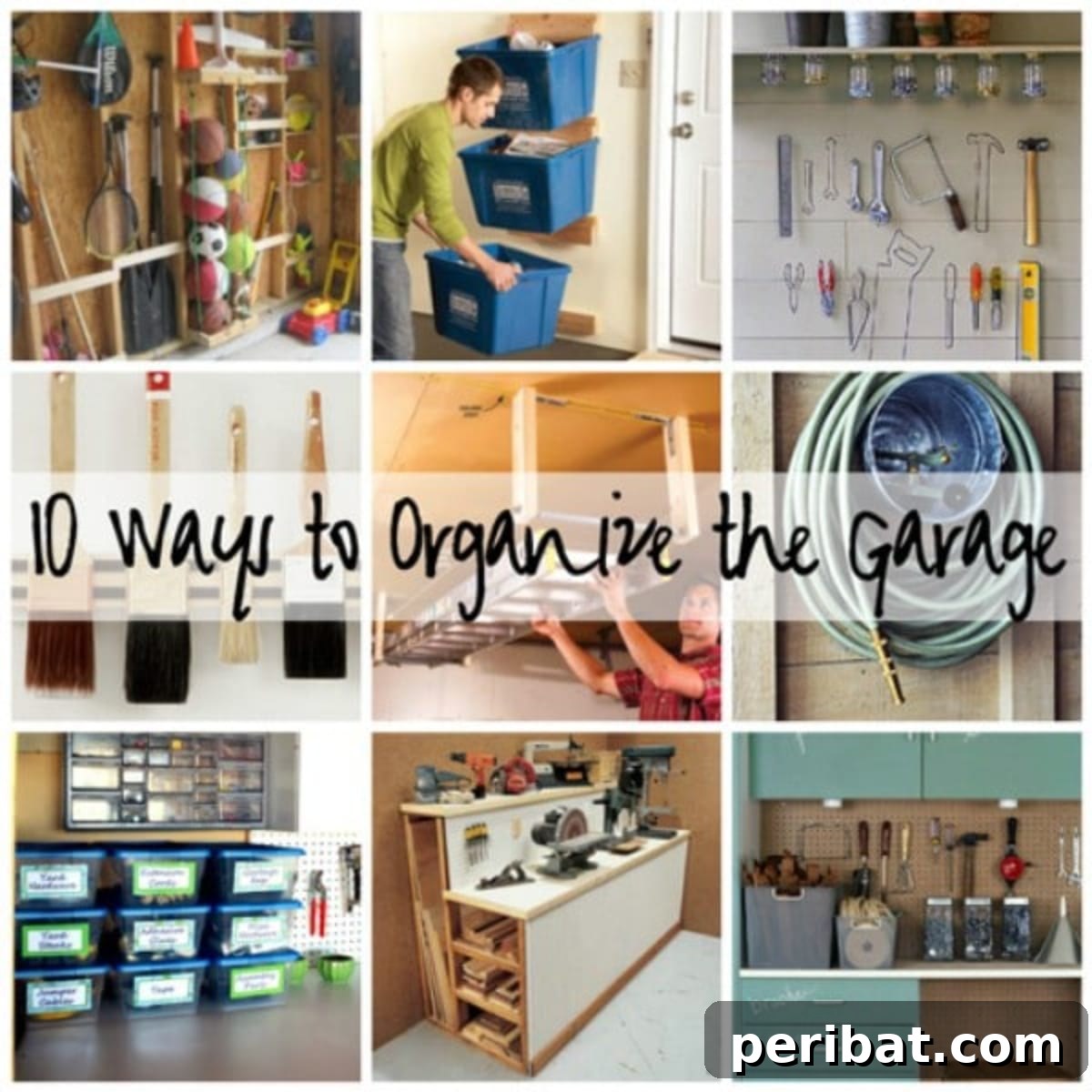 49 Creative Garage Organization Solutions 38 DIY garage organization collage.