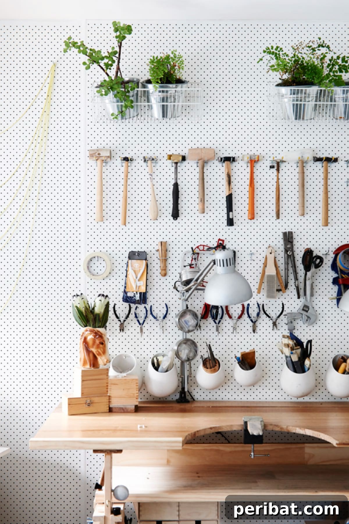 49 Creative Garage Organization Solutions 40 DIY workbench and organization.