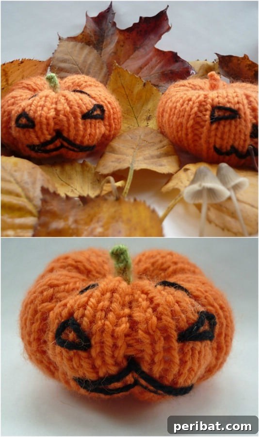 Cute Knit Halloween Pumpkins