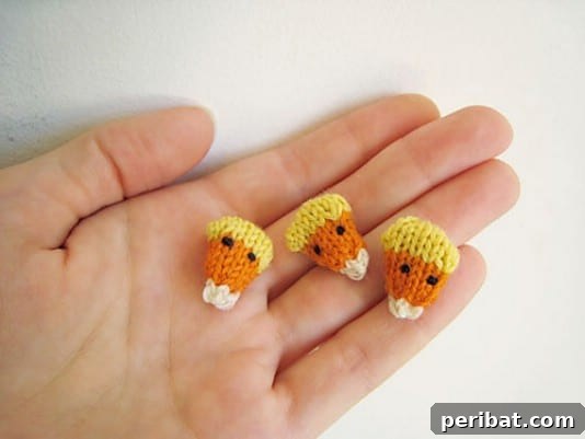 Mini Knit Candy Corn
