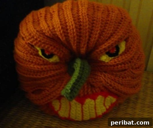 Super Scary Crochet Pumpkin