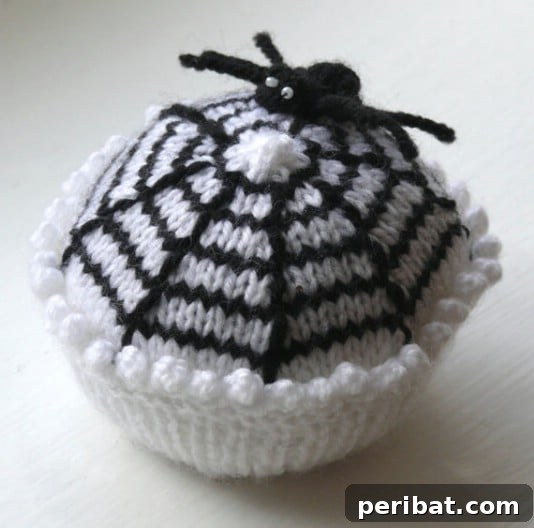 Cute Knit Spider Cupcake