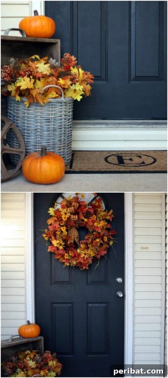 Quick And Easy Front Door Leaf Decoration