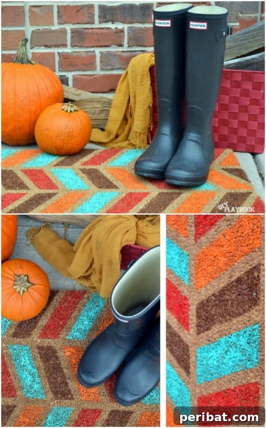 DIY Fall Herringbone Doormat