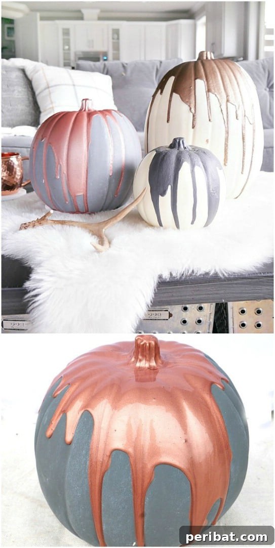 DIY Modern Metallic Pumpkins