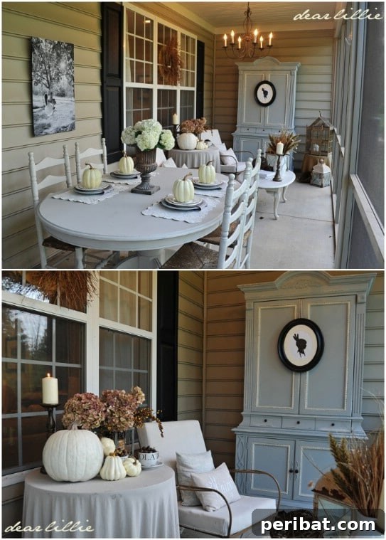 Fall Dining Porch Display
