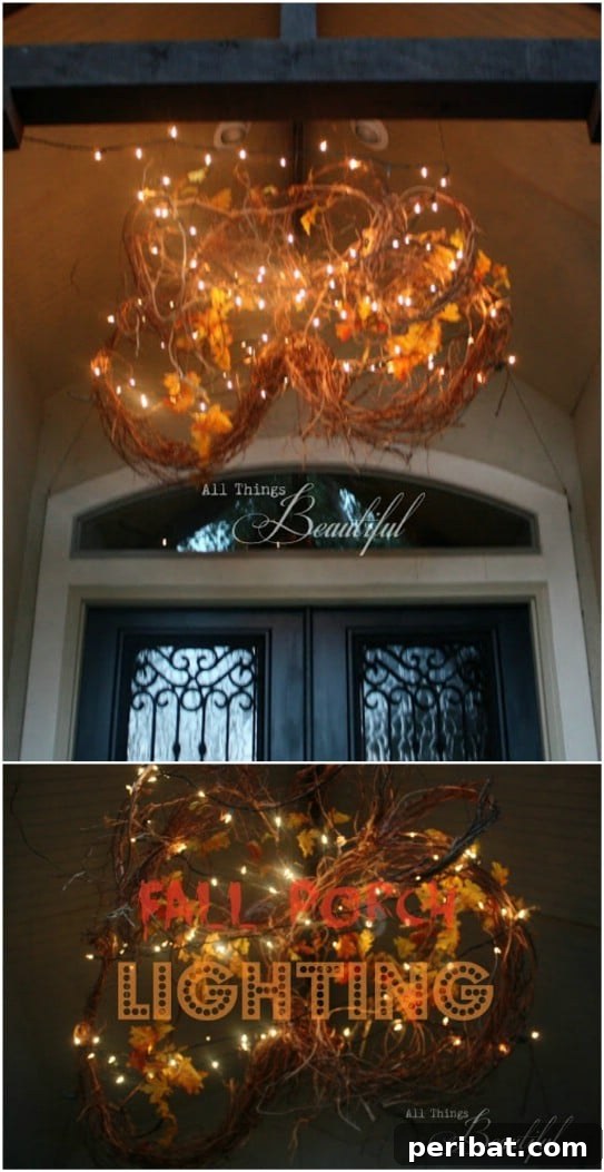 DIY Fall Front Porch Lighting