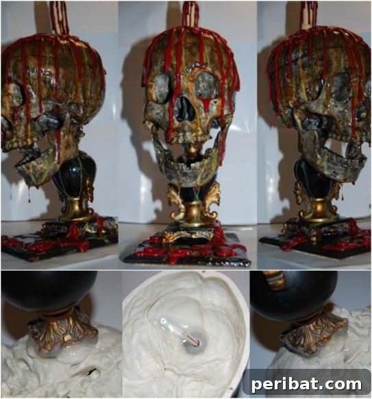 25 Spine-Chilling DIY Creations for Your Most Frightening Halloween 6 DIY Bloody Skull Lamp