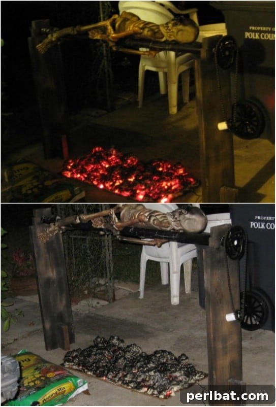 25 Spine-Chilling DIY Creations for Your Most Frightening Halloween 9 Cheap And Easy Burning Coals Prop
