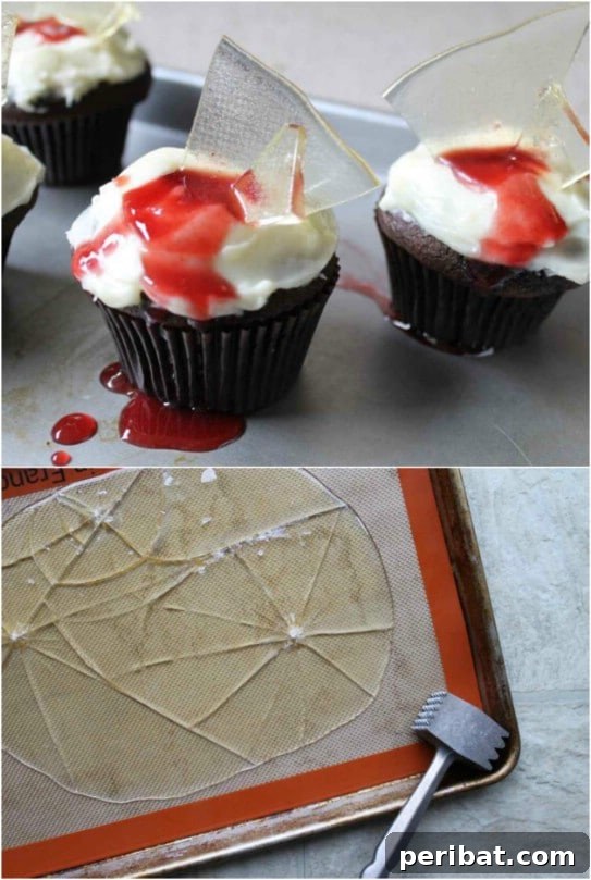 Frightfully Delicious: 30 Halloween Cupcakes for Your Ultimate Spooky Bash 11 Broken Glass Cupcakes