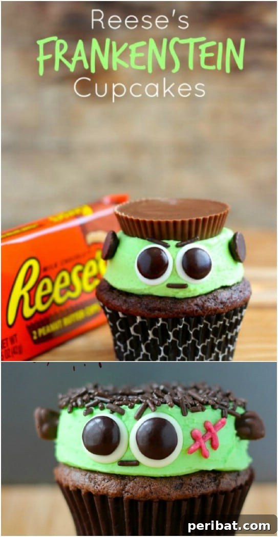 Frightfully Delicious: 30 Halloween Cupcakes for Your Ultimate Spooky Bash 15 Frankenstein Cupcakes