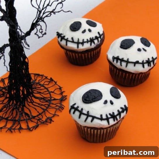 Frightfully Delicious: 30 Halloween Cupcakes for Your Ultimate Spooky Bash 18 DIY Jack Skellington Cupcakes