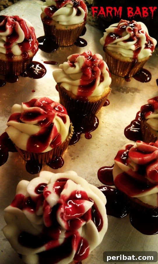 Frightfully Delicious: 30 Halloween Cupcakes for Your Ultimate Spooky Bash 3 Gory Bloody Halloween Cupcakes