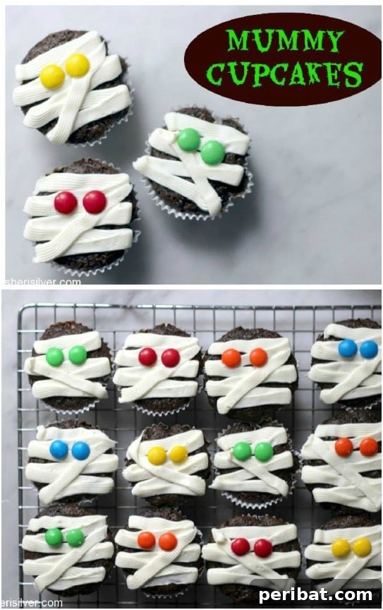 Frightfully Delicious: 30 Halloween Cupcakes for Your Ultimate Spooky Bash 21 Easy Halloween Mummy Cupcakes